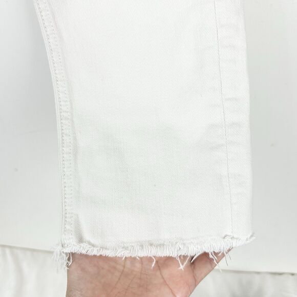 MOTHER THE MID RISE DAZZLER CROP FRAY Cream Puffs Size 27 - Picture 7 of 15